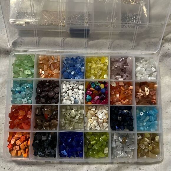 Bujidir 2180 Pcs Jewelry Making Kit, Ring Making Kit with 24 Colors Gemstones Be - Picture 3 of 5